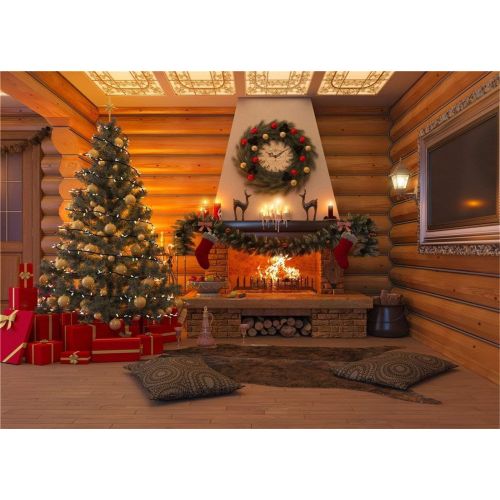  Kate 10x10ft Christmas Tree Background for Photography Wood House Decoration Backdrops Wood Floor Photo Studio