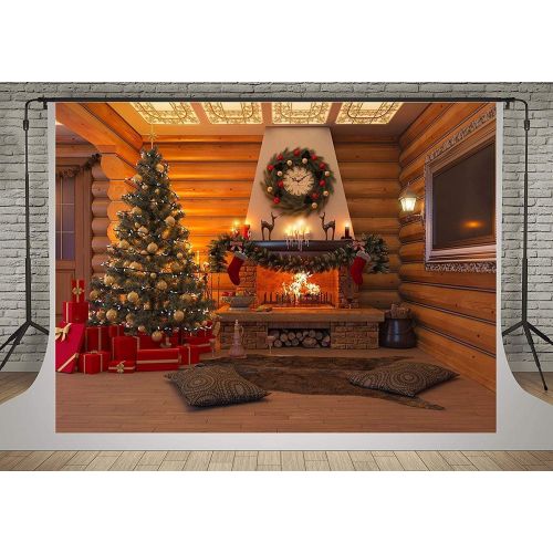  Kate 10x10ft Christmas Tree Background for Photography Wood House Decoration Backdrops Wood Floor Photo Studio