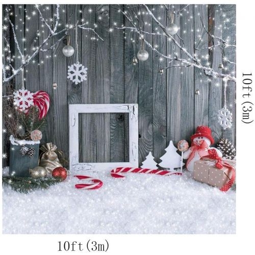  Kate 10x10ft Christmas Photography Backdrops Gray Wood Wall Background Cute Snowman Snowflake Backdrop