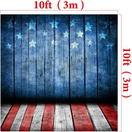  Kate 10ft(W) x10ft(H) American Flag Photography Backdrop Microfiber Flag Photo Backdrop Decoration