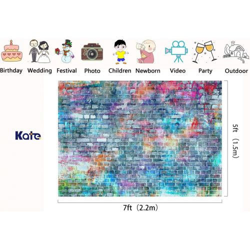  Kate Brick Wall Photography Backdrops Colorful Painting Graffiti Backdrop for Birthday 20x10ft