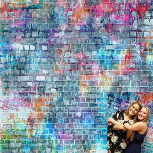  Kate Brick Wall Photography Backdrops Colorful Painting Graffiti Backdrop for Birthday 20x10ft