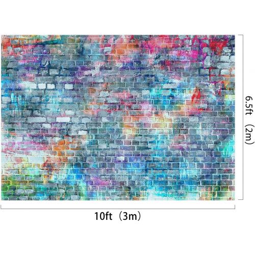  Kate Brick Wall Photography Backdrops Colorful Painting Graffiti Backdrop for Birthday 20x10ft