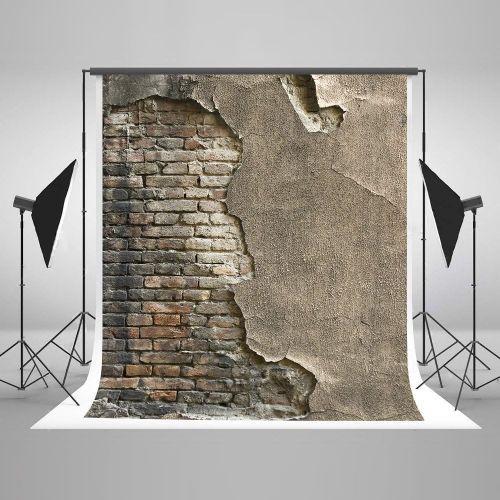  Kate 5ft(W) x7ft(H) White Vintage Wall Backdrop Wood Floor Backdrops for Photography Microfiber Photo Studio Background