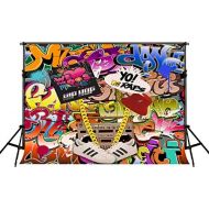 Kate 10ft(W) x10ft(H) Photography Backdrop Hip Hop 90s Party Decoration Photo Booth Props
