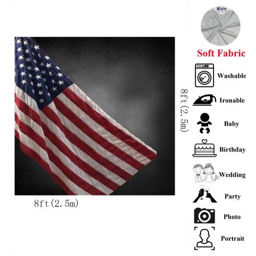  Kate 10x10ft Black Photography Backdrops American Flag Background for July 4th Independence Day Photo Studio