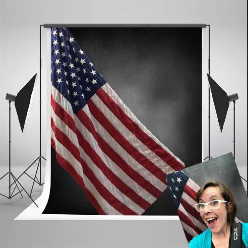  Kate 10x10ft Black Photography Backdrops American Flag Background for July 4th Independence Day Photo Studio