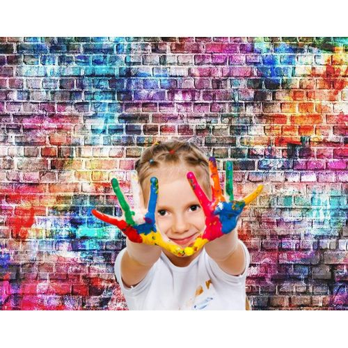  Kate 10x10ft Pink Brick Wall Photography Backdrops Painting Graffiti Background Photo