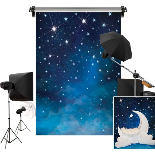  Kate 10x10ft Evening Blue Sky Photography Backdrops Universe Stars Backdrop Night Sky Fantasy Background for Children Birthday Photo Studio