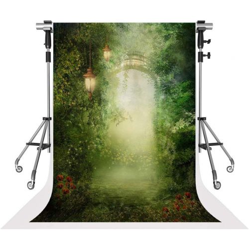  Kate Green Photography Backdrops Dreamlike Fairytale Photo Background 10x10ft Red Flowers Forest Backdrop Photobooth