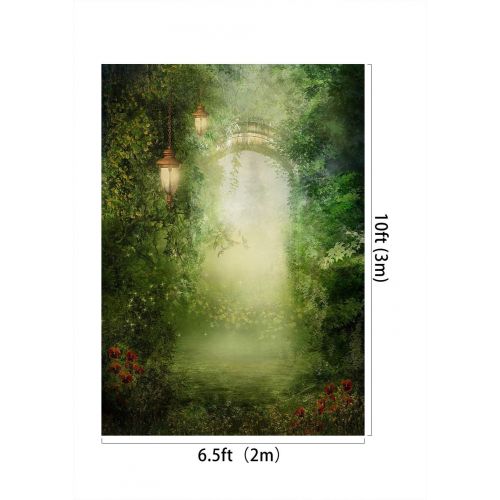  Kate Green Photography Backdrops Dreamlike Fairytale Photo Background 10x10ft Red Flowers Forest Backdrop Photobooth