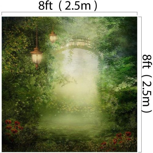  Kate Green Photography Backdrops Dreamlike Fairytale Photo Background 10x10ft Red Flowers Forest Backdrop Photobooth