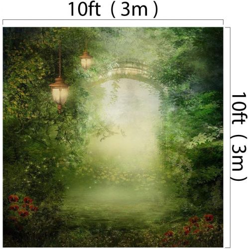  Kate Green Photography Backdrops Dreamlike Fairytale Photo Background 10x10ft Red Flowers Forest Backdrop Photobooth