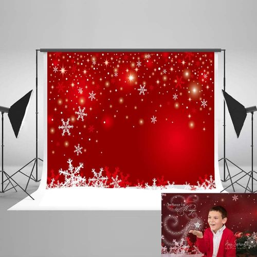  Kate 10x10ft Chirstmas Day Background Snowflake Backdrop Booth Props Red Wall Backdrops