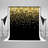 Kate 10ft(W) x10ft(H) Gold Dots Photography Backdrop Black with Golden Particles Photo Background Shinning Glitter Photo Studio Props for Photographer Kids Baby Birthday, Wedding Backdr