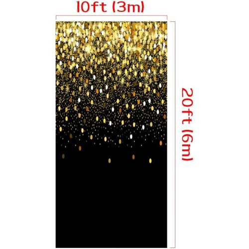  Kate 10ft(W) x10ft(H) Gold Dots Photography Backdrop Black with Golden Particles Photo Background Shinning Glitter Photo Studio Props for Photographer Kids Baby Birthday, Wedding Backdr