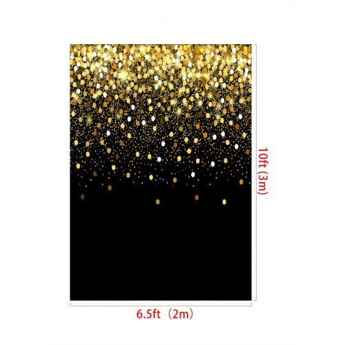  Kate 10ft(W) x10ft(H) Gold Dots Photography Backdrop Black with Golden Particles Photo Background Shinning Glitter Photo Studio Props for Photographer Kids Baby Birthday, Wedding Backdr