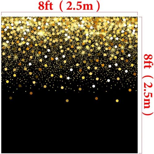  Kate 10ft(W) x10ft(H) Gold Dots Photography Backdrop Black with Golden Particles Photo Background Shinning Glitter Photo Studio Props for Photographer Kids Baby Birthday, Wedding Backdr