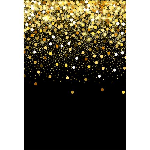  Kate 10ft(W) x10ft(H) Gold Dots Photography Backdrop Black with Golden Particles Photo Background Shinning Glitter Photo Studio Props for Photographer Kids Baby Birthday, Wedding Backdr