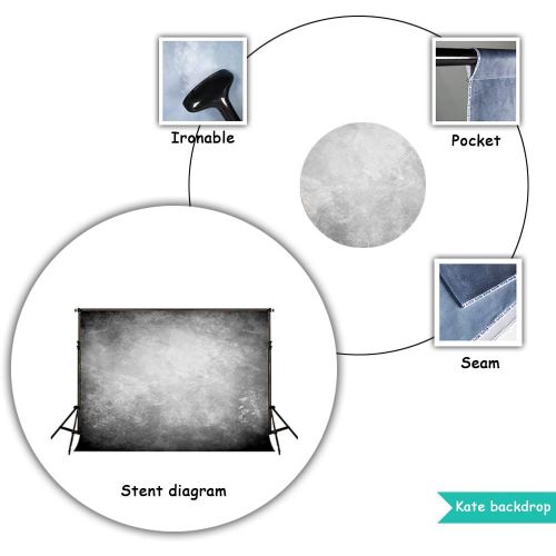  Kate 20ft(W) x10ft(H) Texture Photography Backdrops for Photographers Microfiber Reused Abstract Black Grey Photo Backdrop