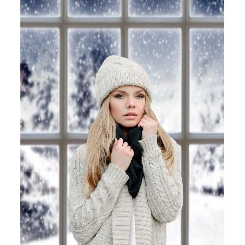  Kate 10x10ft Winter Indoor Photography Backdrops Snow Window Backgrounds Gray Wood Floor for Photography Props Video