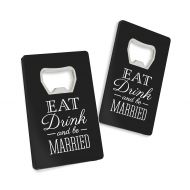 Kate Aspen Eat, Drink and be Married Pocket Sized Bottle Opener, Black, Set of 12