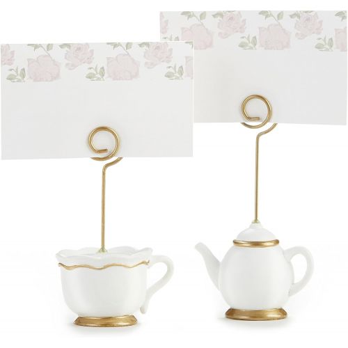  Kate Aspen, Place Card Holders, Tea Time Whimsy, Teapot and Teacup, Place Cards Included, Set of 6