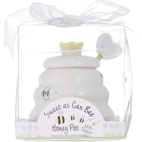  Kate Aspen Sweet As Can Bee Ceramic Honey Pot with Wooden Dipper