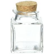 Kate Aspen, Square Glass Favor Jar, with Cork Stopper, Petite Treat, 12 Count