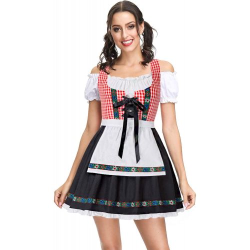  할로윈 용품Kate Kasin Womens German Dirndl Dress Costumes for Traditional Bavarian Oktoberfest Carnival Halloween