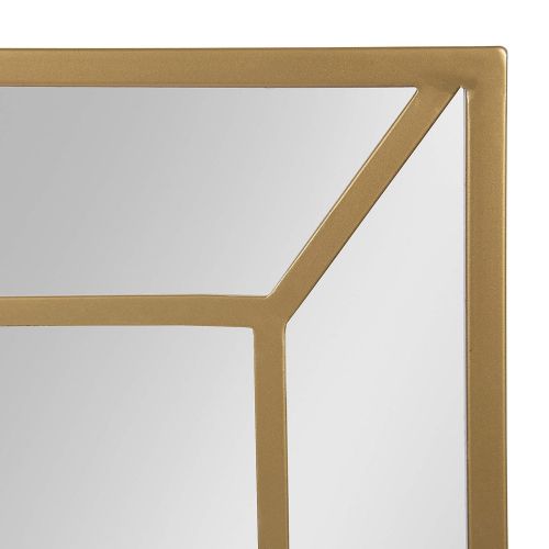  Kate and Laurel Nahla Large Decorative Modern Metal Trellis Design Panel Wall Mirror, 18x55, Gold