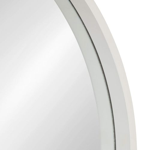  Kate and Laurel Travis Round Wood Accent Wall Mirror, 25.6 Diameter, White