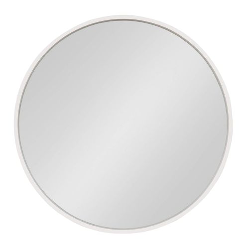 Kate and Laurel Travis Round Wood Accent Wall Mirror, 25.6 Diameter, White