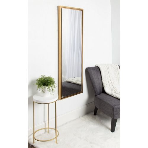  Kate and Laurel Evans Framed Wall Panel Mirror, 16x48, Gold