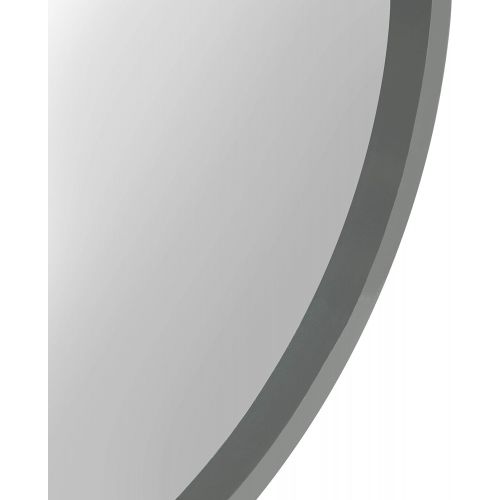  Kate and Laurel Travis Round Wood Accent Wall Mirror, 21.6 Diameter, Gray