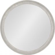Kate and Laurel Mansell Round Wooden Decorative Accent Wall Mirror, 28-inch Diameter, Distressed Gray