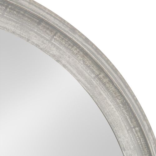  Kate and Laurel Mansell Round Wooden Decorative Accent Wall Mirror, 28-inch Diameter, Distressed Gray