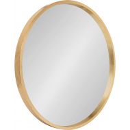 Kate and Laurel Travis Round Wood Accent Wall Mirror, 21.6 Diameter, Black