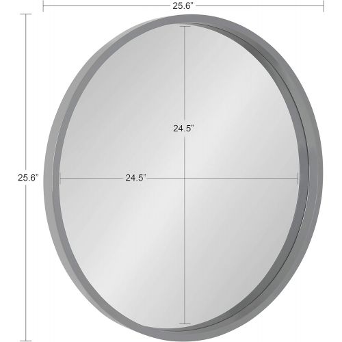  Kate and Laurel Travis Round Wood Accent Wall Mirror, 21.6 Diameter, Black