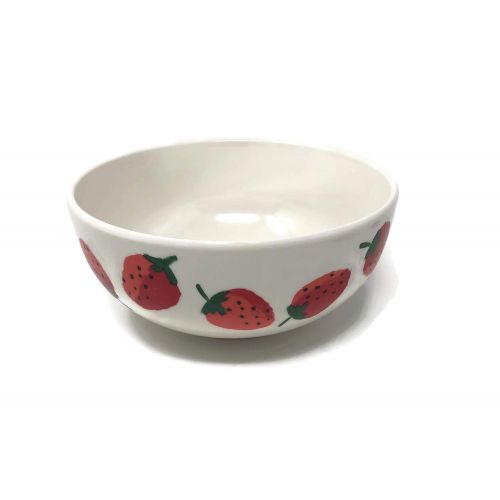 케이트 스페이드 뉴욕 Kate Spade New York Individual Reusable Melamine Bowl, Dishwasher Safe, Strawberries