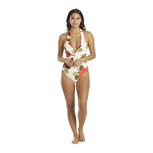 케이트 스페이드 뉴욕 Kate Spade New York Just Rosy Knotted Halter One-Piece