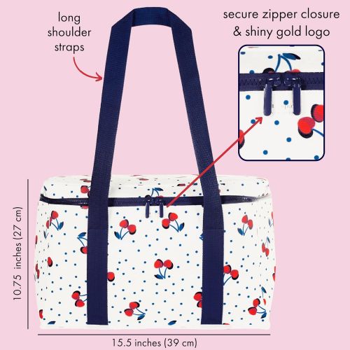 케이트 스페이드 뉴욕 Kate Spade New York Large Capacity Insulated Cooler Bag, Soft Sided Portable Beach Cooler Tote for Women