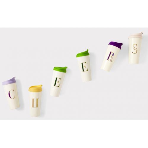 케이트 스페이드 뉴욕 [아마존베스트]Kate Spade New York Womens Initial Thermal Travel Mug Tumbler, 16 Ounces