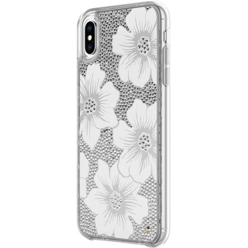 케이트 스페이드 뉴욕 Kate Spade New York Phone Case | for Apple iPhone XS Max | Protective Clear Crystal Phone Cases with Slim Design and Drop Protection - Hollyhock CreamBlush  Crystal Gems