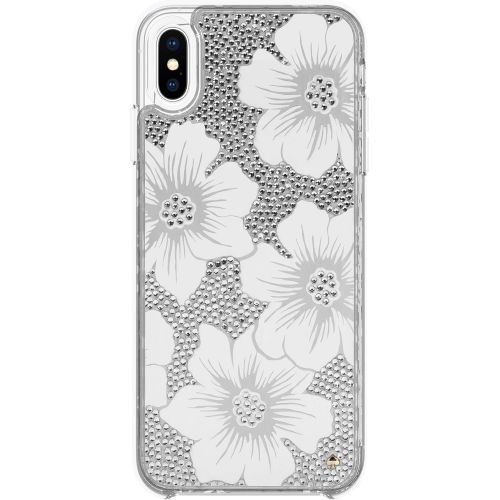 케이트 스페이드 뉴욕 Kate Spade New York Phone Case | for Apple iPhone XS Max | Protective Clear Crystal Phone Cases with Slim Design and Drop Protection - Hollyhock CreamBlush  Crystal Gems