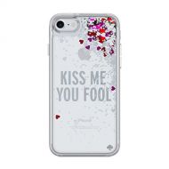 Kate Spade New York kate spade new york Liquid Glitter Case for iPhone 8 & iPhone 7 - Kiss Me You Fool Silver Glitter/Silver Foil Hearts/Pink Hearts/Red Hearts