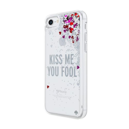 케이트 스페이드 뉴욕 Kate Spade New York kate spade new york Liquid Glitter Case for iPhone 8 & iPhone 7 - Kiss Me You Fool Silver GlitterSilver Foil HeartsPink HeartsRed Hearts