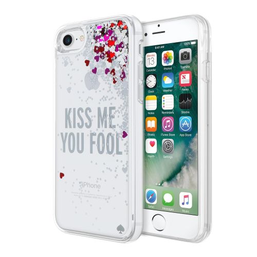 케이트 스페이드 뉴욕 Kate Spade New York kate spade new york Liquid Glitter Case for iPhone 8 & iPhone 7 - Kiss Me You Fool Silver GlitterSilver Foil HeartsPink HeartsRed Hearts