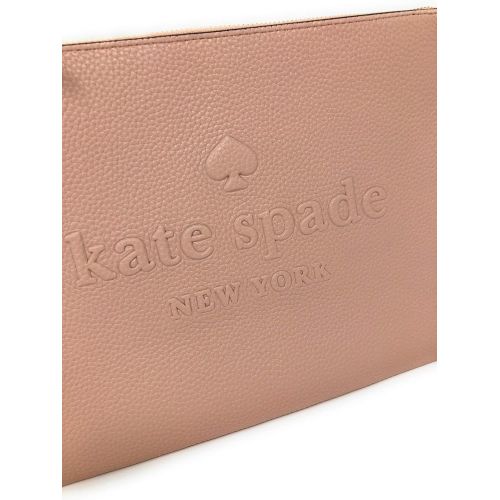 케이트 스페이드 뉴욕 Kate+Spade+New+York Kate Spade Gia Large Pouch Clutch Bag Leather Logo Embossed Cosmetic Travel Clutch Bag