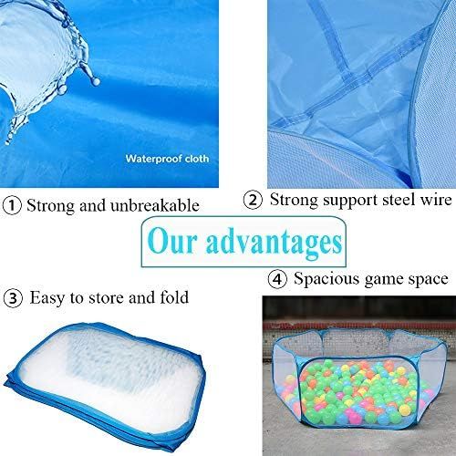  kathson Small Animals Cage Tent, Breathable and Transparent Reptiles Cage, Folding Exercise Playpen Pop Open Outdoor/Indoor Portable Fence with Chewing Toys for Guinea Pig Hamster